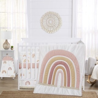 Boho Rainbow Girl Sweet Jojo Designs 6p Crib Bedding BreathableBaby Breathable Mesh Liner Pink Bohemian Modern Bed Bath Beyond 37564939